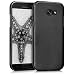 Produktbild kwmobile Hülle für Samsung Galaxy A5 (2017) - TPU Silikon Backcover Case Handy Schutzhülle - Cover Brushed Aluminium Design Anthrazit Transparent