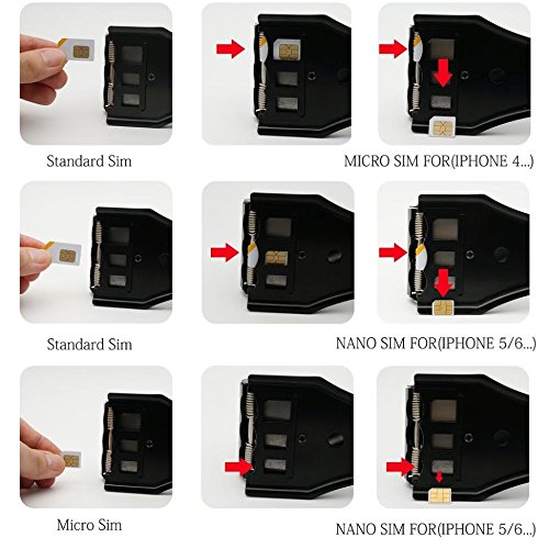 MMOBIEL Cortador Universal 3 en 1 para Tarjeta SIM est ndar Micro Nano
para Todos los simkarten de Smartphones Tablets 3 Adaptadores SIM 1
Aguja de expulsi n para SIM