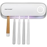 PROFESSOR Certified by Eurofins Premium Smart UV-C Toothbrush sanitizer & sterilizer Holder, 4000mAh Battery, Wall-Mounted 5-