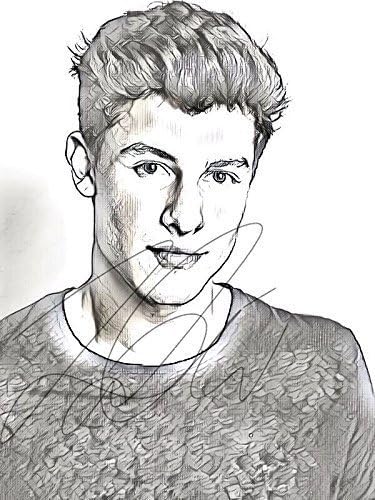 Shawn Mendes Sketch Drawing Print Poster Hand Drawn Pencil Singer #MENDES_SKETCH1