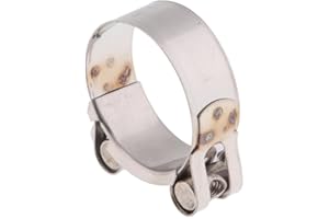 Homyl Motorcycle Exhaust Pipe Clamps Reolacement, Fit Size 32-35/36-39/40-43/44-47/48-51/52-55mm, Silver - 48-51mm