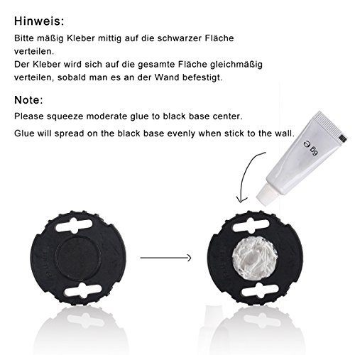 WC-Bürstenhalter, Dailyart WC-Garnitur Toilettenbürste mit Glaseinsatz und austauschbaren Toilettenbürste WC-Bürste – zur Wandmontage , Befestigen ohne bohren - 5