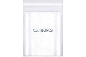huruirui 4x6cm/600pcs Bolsas Autocierre Transparente Que se Pueden Volver a Sellar, Bolsas Zip Pequeñas,Bolsas de Plastico Adecuadas Para Empaquetar Bolsitas de Galletas de Nuez
