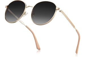 CARFIA Polaryzowane damskie okulary przeciwsłoneczne UV400 Retro okrągłe okulary z filtrem niebieskiego światła okulary do spędzania wolnego czasu jazdy samochodem Golf