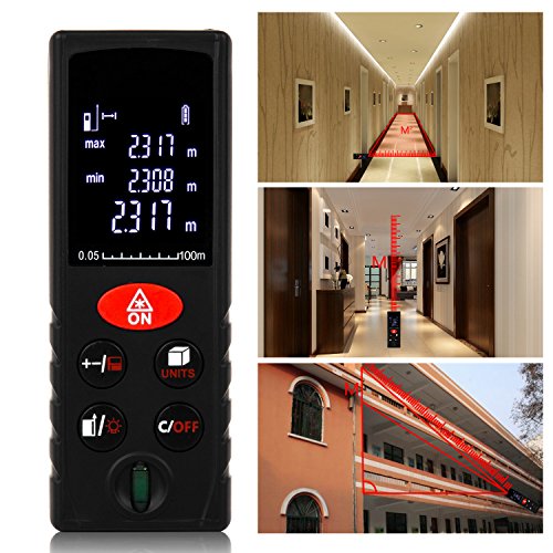 Uvistar Professional Laser Entfernungsmesser 100M Distanzmessgerät Abstandsmesser Distanzmesser, LCD Hintergrundbeleuchtung, Hohe Präzision, mit Batterie - 4
