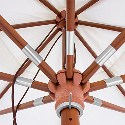 anndora® Sonnenschirm Marktschirm Gastronomie ø 4 m rund wasserabweisend – mit Winddach Terracotta - 5