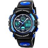 Watches,Kids Watches,Boys Teenagers Digital Outdoors Sport Watch Multifunction Waterproof Electronic Digital Watch With LED Light Alarm And Calendar Date For Kids Children Wrist Watches (Blue)