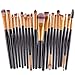 Feng Pro Wool Make Up Brush Set 20 pcs Makeup Brush Set tools Make-up Toiletry Kit (Black)