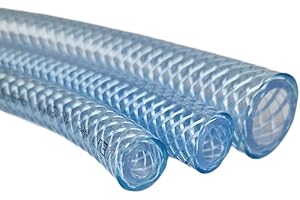 FS FITTINGSTORE Fittingstore - METERWARE - PVC-Schlauch mit Gewebeeinlage - Lebensmittelqualität, Trinkwasser, Druckluftschlauch, Wasserschlauch (Transparent / 25,4 x 34 mm)