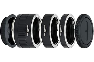 JJC Auto Focus (AF) Extension Tube with TTL Exposure for Close-up Image Photography Canon EF/EF-S Mount DSLR & SLR Cameras (12mm/20mm/36mm Set)