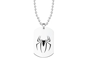 BNQL Spider-Helden-Halskette, inspiriert von Spinnen, Geschenk für Filmfans, silber, Large