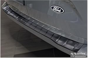 Avisa Protection de seuil arrière inox noir compatible avec Ford Transit Custom & Tourneo Custom (V710) 2023- / Volkswagen Transporter T7 2024- 'Ribs'