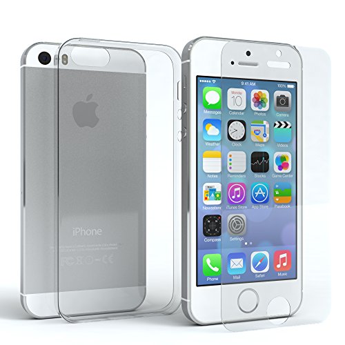 Apple iPhone 5 / 5S / SE SilikonhÃ¼lle & Panzerglas (9H) Schutz Set I von EAZY CASE I, Displayschutzglas, Panzerglas, SchutzhÃ¼lle ultra dÃ¼nn, TPU/Silikon HÃ¼lle, Backcover, transparent/kristallklar