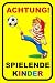 Produktbild easydruck24.de Hinweisschild, Warnschild Achtung! Spielende Kinder, 40x60 cm, Art. hin_222, Achtung, Vorsicht, Warnung, Hinweis auf Kinder, Schild Spielstraße