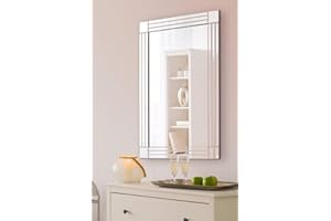 DEKEAN Silver Triple Bevelled Venetian Wall Mirror 3Ft X 2Ft (91cm X 61cm)