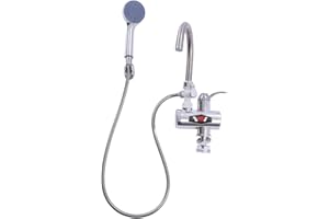BIUSGIYENY Elektrische Wasserhahn mit Durchlauferhitzer mit Dusche,Warmwasser für Bad & Küche 360° Drehen Elektrisch Wasserhahn,Warmwasserhahn,Küchenarmatur