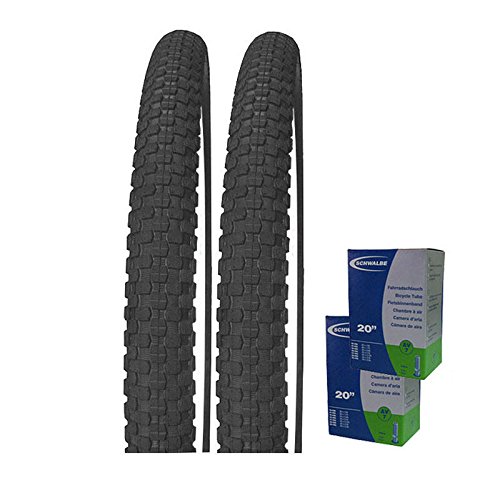SET: 2 x Kenda K-Rad BMX Fahrradreifen 58-406 / 20x2.35 + 2 SCHWALBE SCHLÄUCHE AV7