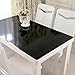Produktbild tabgw Tischdecke, rechteckig, Esszimmer Garden Hotel Cafe Restaurant schwarz PVC Wasserdicht Dick durchscheinend Soft Glas Tisch Matte Schwarz 60 x 100 cm Home Zubehör