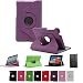 Produktbild HSRpro 360 Drehbare Hülle mit Abnehmbare Backcover für Asus Memo Pad ME172 Tablet - Tasche mit Aufstellfunktion mit Back cover in Lila