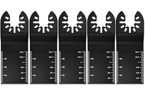 SHALLHO Lot de 5 lames de scie multifonction, accessoires pour bois, métal, plastique, outil multifonction, accessoires oscillants, libération rapide pour Bosch Fein Multimaster Multitalent