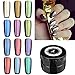 Nail Powder Mirror DANCINGNAIL 12 Colors 12 bottles Magic Mirror Chrome Effect Metallic Powder Set Nail Art Additive Pigment Sliver With 12pcsDual-head Sponge Pen