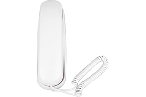 VIKYE Schnurgebundenes, an der Wand Montierbares Telefon, Klarer Klang, Multifunktional, Einfach zu Bedienen, Platzsparend (White)