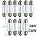 Produktbild 24 Volt - 10 Stück - C 5W - T11x35 - Sv8.5-35mm - 5Watt - Nfz LKW Beleuchtung - Glühlampe, Glühbirne, Soffitte, Lampen. Mit E-Prüfzeichen und ist für den Straßenverkehr zugelassen. INION®