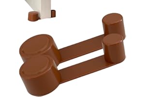 BUYLUX Topes para Puertas Suelo - Sujeta Puertas Suelo Adhesivo con Retenedor Giratorio Protector Pared - Freno Puerta - Tope Sujetapuertas Decorativo 2 UDS (Marron)
