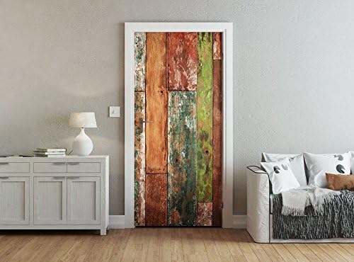 ohpopsi Abstract Grunge Weathered Wood Accent Wall/Door Mural