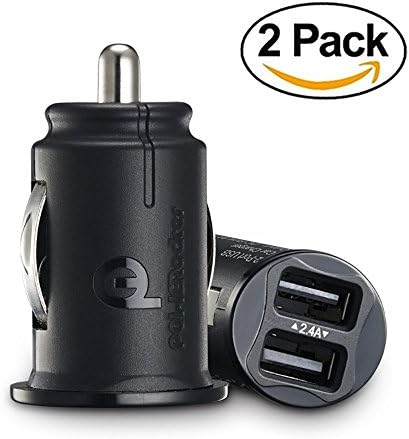 [2 Pack] POWERocker 24W 2-Port USB Car Charger for iPhone, iPad, Samsung, LG, Sony, HTC, Nexus with 2FT Micro USB Cable
