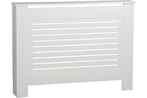 URBNLIVING Modern Wooden Radiator Cover MDF Grill Shelf Cabinet Furniture (White, Medium)