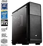 Als Hauptplatine dient das bewährte ASUS PRIME H310M-A Micro-ATX Mainboard, welches in einem optisch ansprechendem AeroCool Window Black Edition Gehäuse durch elegantes Design und beeindruckende Funktionalität punktet. Den Strom liefert ein 500 Watt Markennetzteil.