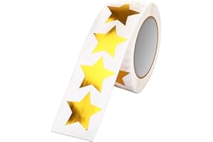 SANNIX 1 Inch Holographic Gold Star Stickers for Kids Reward Metallic Foil Star Labels 500Pcs Stars Sticker for DIY Crafts Classroom Teachers