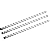 (3 Adet) Al&uuml;minyum Metal Oklava Tekli 74 cm Mutfak B&ouml;rek Hamur Un Yufka A&ccedil;ma Silindir Yuvarlak Krom