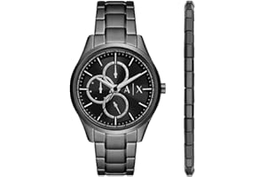 Armani Exchange Orologio da uomo, Movimento multifunzionale al quarzo e cassa da 42 mm con cinturino in acciaio