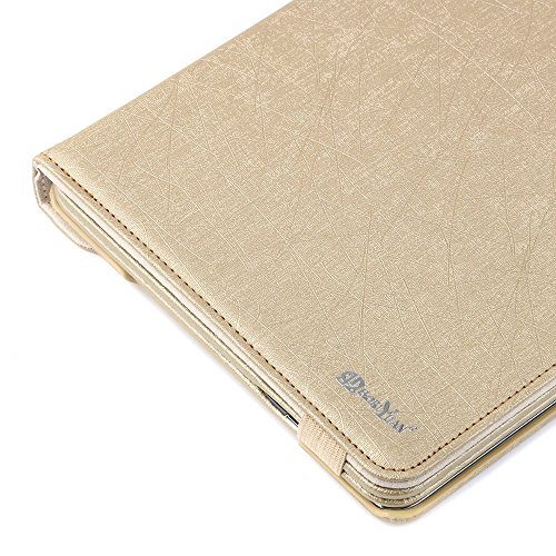 boriyuan Apple Ipad Air 2 360 Grad Leder Case Schutz Tasche Cover mit Bluetooth Tastatur (Deutsche QWERTZ) speziell f¨¹r Ipad Air 2,Farbe: Gold - 9