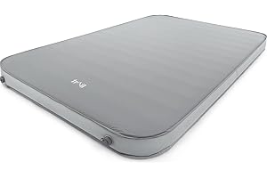 Trail Outdoor Leisure Double Self Inflating Camping Mat, Deluxe Inflatable Air Mattress, Memory Foam Core, Box Wall Sides, Brushed Face Fabric, Bag Included (200cm x 132cm x 10cm)