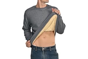 ozkzdp Men's Sweatshirts Fleece Jumper Thick Crew Neck Pullover Classic Warm Winter Sweat Shirt