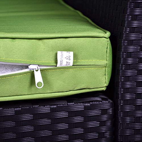 Rattan Set 4tlg mit Glastisch grün Garnitur Gartenmöbel Sitzgruppe Poly Rattan inklusive höhenverstellbare Füße und Sicherheitsglas 4-sitzer 4-teilig