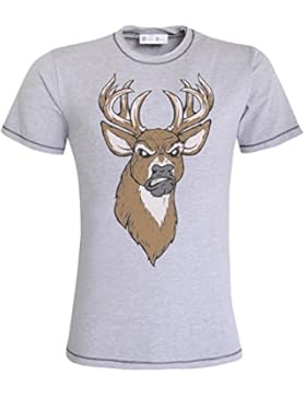 Gweih & Silk Trachtenshirt in Grau von