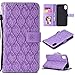 Produktbild Schutzhülle für iPhone XR, Flip Handytasche für iPhone XR, Kucosy PU Leder Hülle Folio Brieftasche Schutzhülle für Apple iPhone XR, Schöne Blumen der Weinlese für Mädchen Rattan Blumen Muster Design Handyhülle Tasche Flip Wallet Case mit Standfunktion Karteneinschub und Magnetverschluß im Bookstyle Anti-Scratch Handytasche Backcover Skin Brieftasche Ledertasche für iPhone XR, Lila