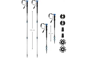 Skinstar T1 Stocks Bâtons de Randonnée Bâtons de Ski Skitouren Bâtons de Ski Randonnée Noir/Bleu