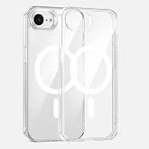 Zore Apple i&ccedil;in uyumlu iPhone 16E Kılıf M-safe Şarj &Ouml;zellikli Şeffaf Sert PC Zore Embos Kapak Şeffaf