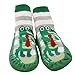 Produktbild Baby Kleinkinder Kinder Innen Pantoffel Schuh Socken Mokassins RUTSCHFEST GRÜN GRAUE STREIFEN KROKODIL - Alter 1-2 (Sohlenlänge 14cm)