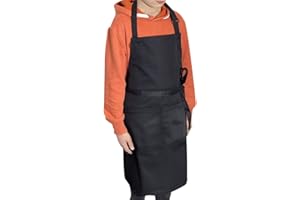 LEFUNDA® Cooking Apron, Waterproof Apron with 3 Pockets, Adjustable BBQ Apron with Long Straps, Kitchen Apron for Men, Women, Kitchen, Restaurant, Cafe