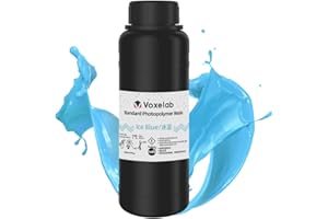 FILABEES Voxelab 3D Printer Resin, 405nm Standard UV-Curing Resin, Rapid Photopolymer, High Precision, Low Odor and Excellent Fluidity for LCD/DLP/SLA 3D Printing（Ice Blue,500g）