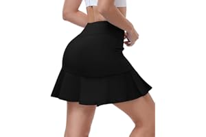 WOWENY Falda Pantalon Mujer Deporte Falda Padel Mujer Cortas con Bolsillos Deportiva Skorts Golf Plisada Respirable para Caminata de Bádminton Verano