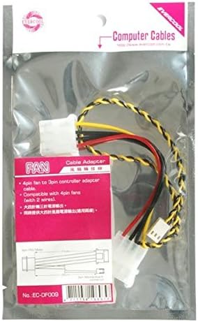 Shiny Hardware LimitedEvercool 4 pin Molex fan to 3 pin controller adapter cable EC-DF009 (AK-CB423-ADPT)