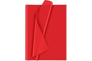 Morcheiong Lot de 60 feuilles de papier de soie rouge pour emballage cadeau en vrac pour loisirs créatifs, artisanat, floral, anniversaire, Noël, Saint-Valentin, fête de mariage, festival (50 x 37 cm)