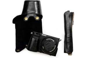MUZIRI KINOKOO kinokoo Sony A6400 etui ochronne ze skóry PU CPMP do Sony A6400 A6100 A6000 A6300 z obiektywem 16-50 mm czarne
